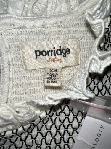 PORRIDGE Anthropologie Nicole Short-Sleeve Smocked Top Women's Size XS - Picture 8 of 9