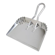 Quickie 428 Bulldozer Dust Pan, 17" W, Aluminum Handle, Silver