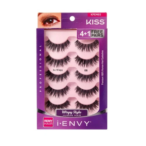 iENVY by KISS So Wispy Eyelashes 5 Pair Multi Pack 5 Count (Pack of 1), Black - product listing photo