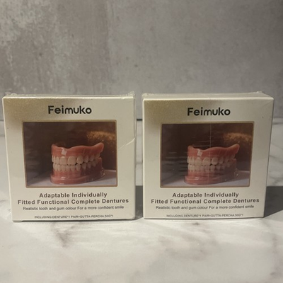 #ad 2 NEW Full Denture Set for Men and Women Upper and Lower Denture False Teeth $21.21