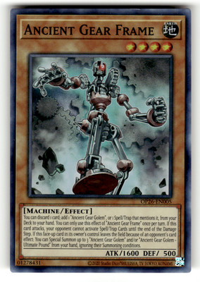 Ancient Gear Frame OP26-EN005 Unlimited Super Rare OTS Tournament Pack 26 LP