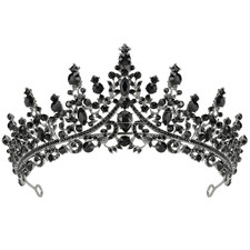 TOBATOBA Black Tiaras and Crowns for Women, Gothic Wedding Tiara, Black Swan Cro
