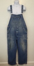 Key Denim Overalls 100 Cotton Men 42x30 Cargo Loop Distressed Bib Hole