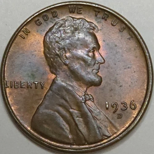 1936-D Lincoln Wheat Cent - AU (Lot#1)