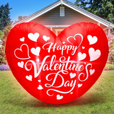 5 FT Lighted Red Heart Inflatables for Valentine's Day Garden Decor