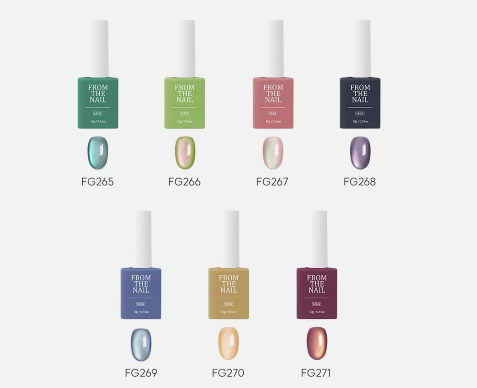 FROM THE NAIL Coaster Magnetic Gel Nail Polish Set | 7 Colors| K-Beauty