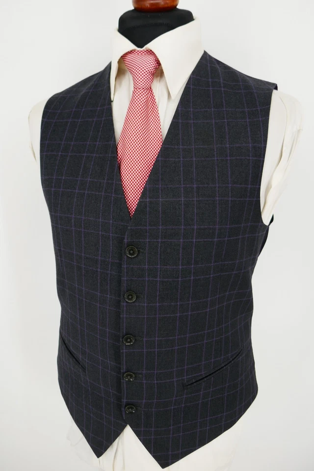 Gilet Pal Zileri taglia 50 100% lana vergine antracite white label ottime condizioni - Immagine 3 di 4