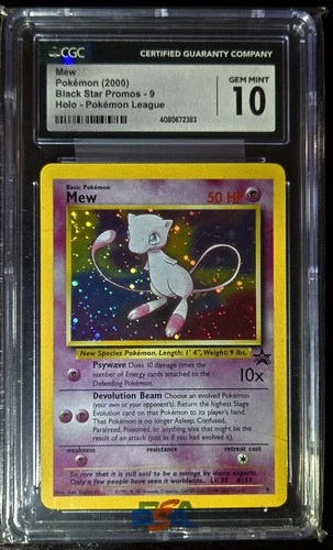 CGC 10 Gem Mint Pokemon Mew #9 Holo Black Star Promo Card