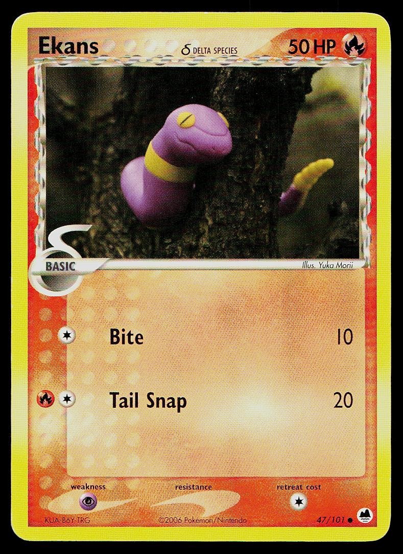 Pokemon Card Dragon Frontiers Ekans 47/101 Common