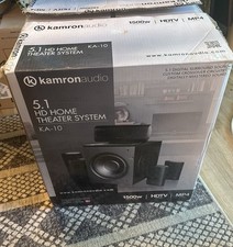 SISTEMA DE SONIDO ENVOLVENTE DIGITAL DE CINE EN CASA KAMRONAUDIO (KA-10)/5.1 HD 1500W/¡NUEVO EN CAJA!