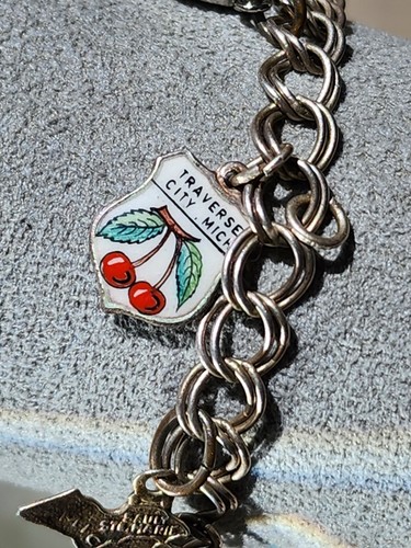๐ข Vintage Sterling Silver Souvenir Charm Bracelet- Mackinac Island Boat-Florida - Picture 4 of 15