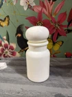Vintage Apothecary  Jar Milk Glass With  Bubble Lid 7” Made in Belgium
