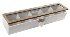 COFANETTO SCATOLA CUORE PORTA BUSTINE OGGETTI THE TE TEA TISANE CIALDE 41*10*7cm