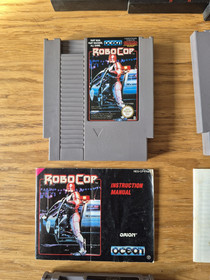 Lot de 4 jeux Nintendo NES - Cartouche + Notice - Fah Fra - Batman Robocop Mario