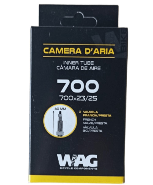 Camera d'aria WAG 700 x 23-25 con valvola Presta