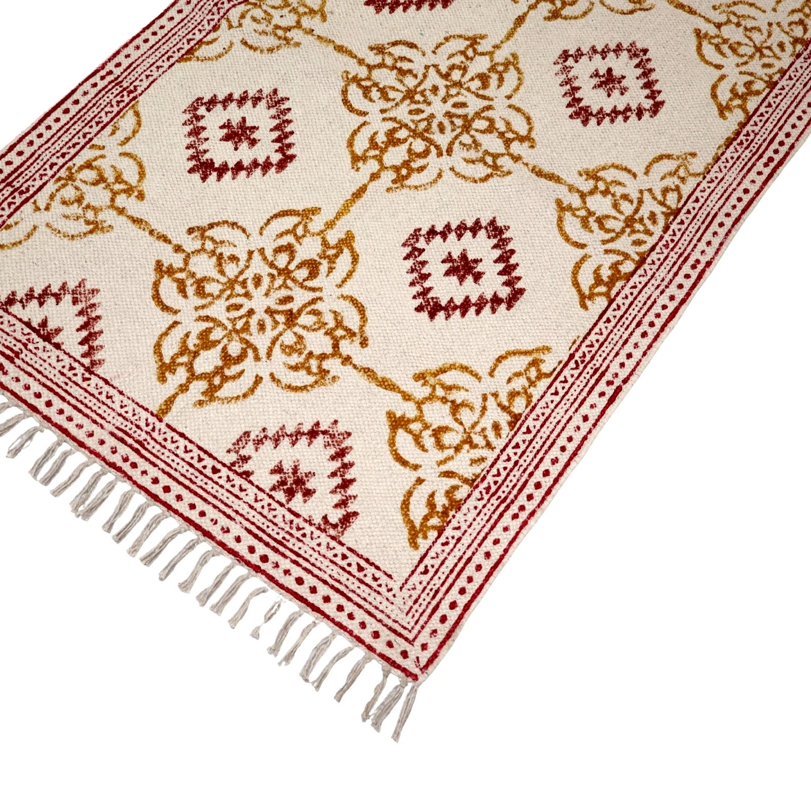 Pink Hand Block Print, Floral 2.6x10 kitchen runner rug outdoor indoor runner