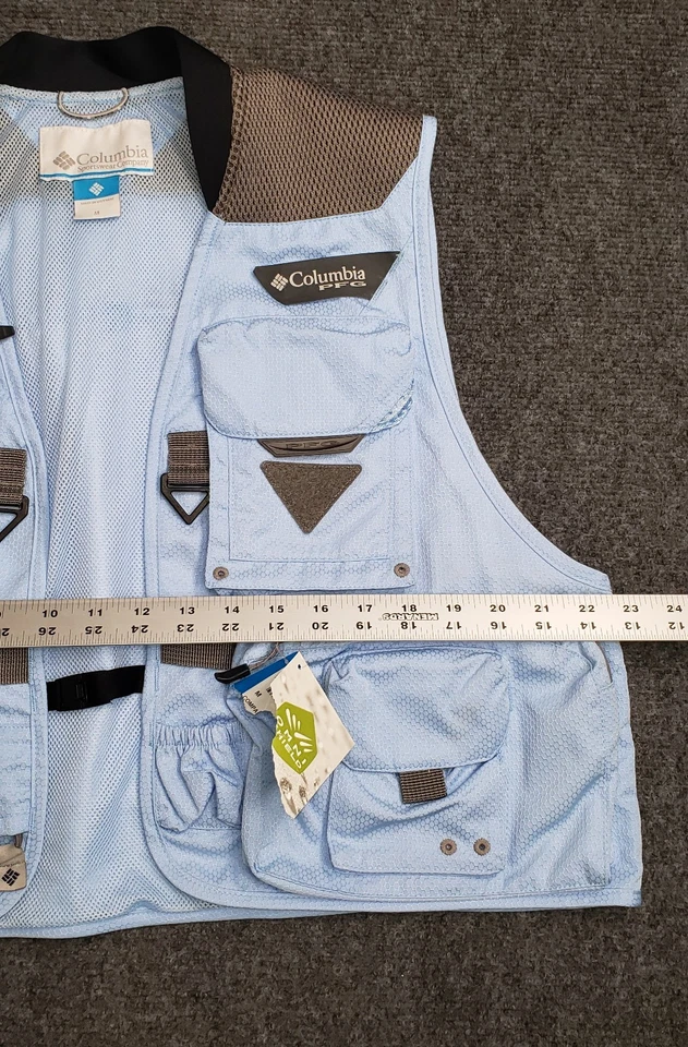 Chaleco Columbia PFG Performance Equipo de Pesca Medio Azul Nuevo con Etiquetas Nuevas Foto 3 de 4