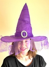 Halloween Mesh Witch/Wizard/Sorcerer Hat Purple 