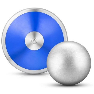 2 Pcs Throwing Discus and Iron Shot Put Ball Set Track and Field Training Equipm