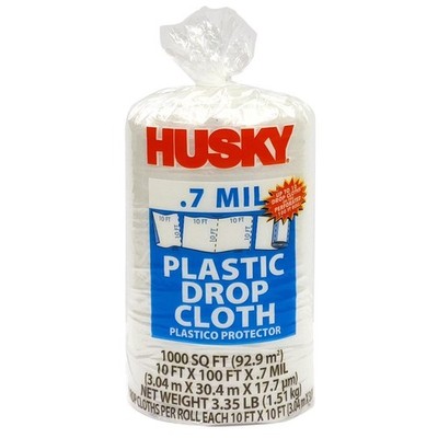 Clear Plastic Drop Cloth 10 ft x 100 ft 0.7 Mil Heavy Duty Protection for