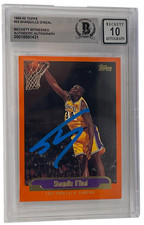 Shaquille O'Neal Signed 1999-00 Topps Card BAS Slabbed Auto Grade 10