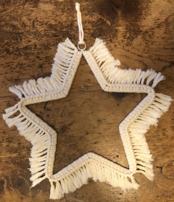 Makramee Stern Weihnachten Natur Fransen Ganzjährig Dekoration Hängend 12''