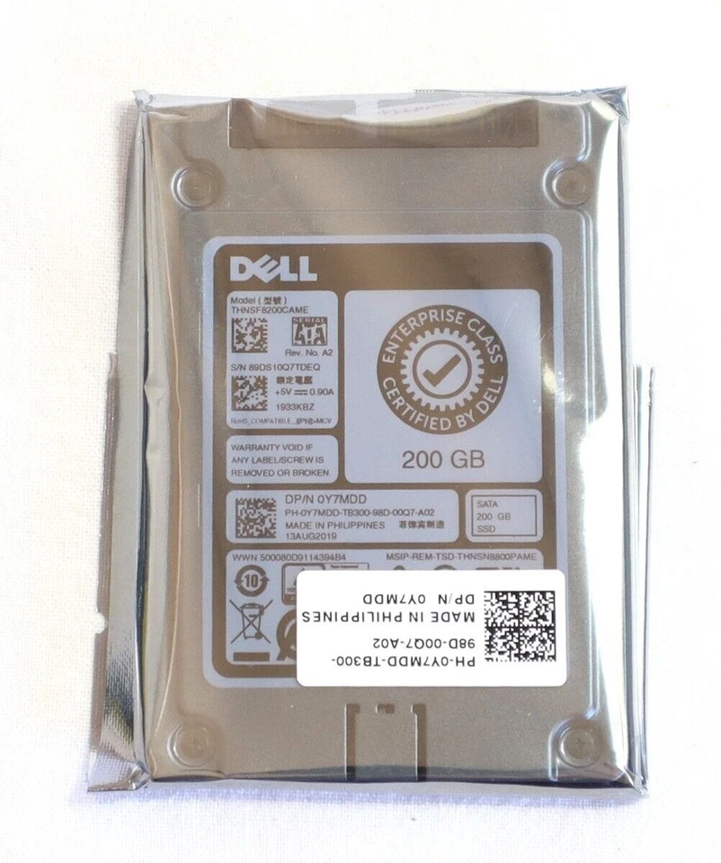 NEW Dell Y7MDD 0Y7MDD THNSF8200CAME Enterprise Class 200GB 1.8" SATA SSD - Image 2 of 3
