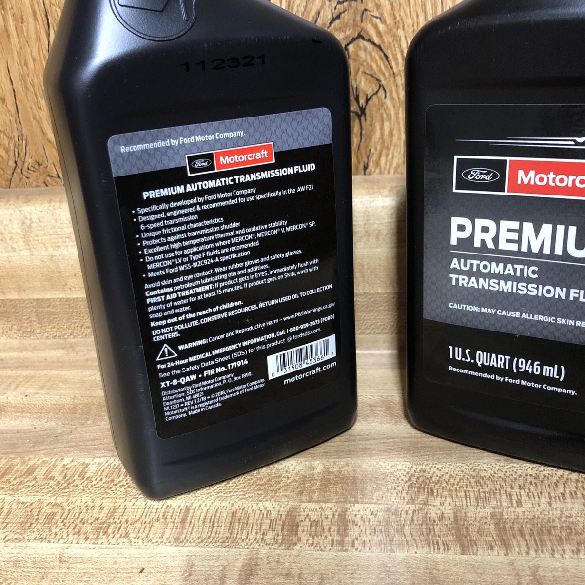 2 Pack Motorcraft XT-8-QAW Premium Automatic Transmission Fluid