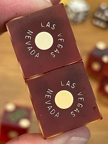 Vintage HOLIDAY (Riverboat) CASINÒ Craps Dadi Die LAS VEGAS NV Gree Letters 1977 - Foto 2 di 6