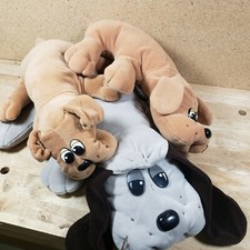 VTG TONKA Plush POUND PUPPY Lot Gray Brown Large Stuffed Animal Toy Big