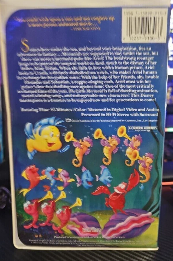 The Little Mermaid ORIGINAL VHS Black Diamond Edition **** BANNED COVER ART *** - Image 3 of 3