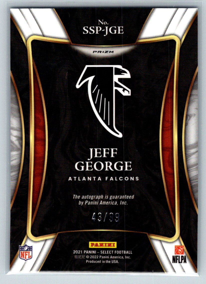 2021 Panini Select - Select Signatures Jeff George #SSP-JGE Blue