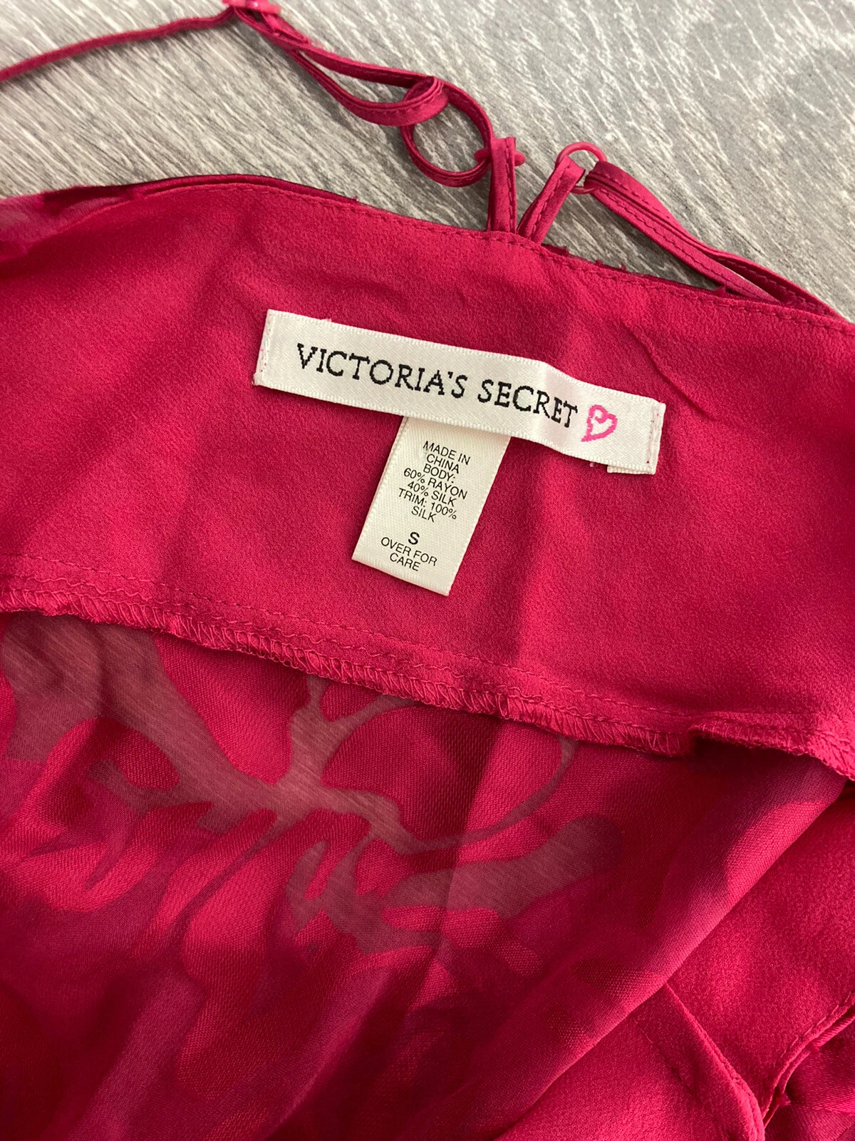 UNDERCOVER Abito Victorias Secret Vintage Rosso Trasparente Floreale Slip Cami Mini Misto Seta Fata S