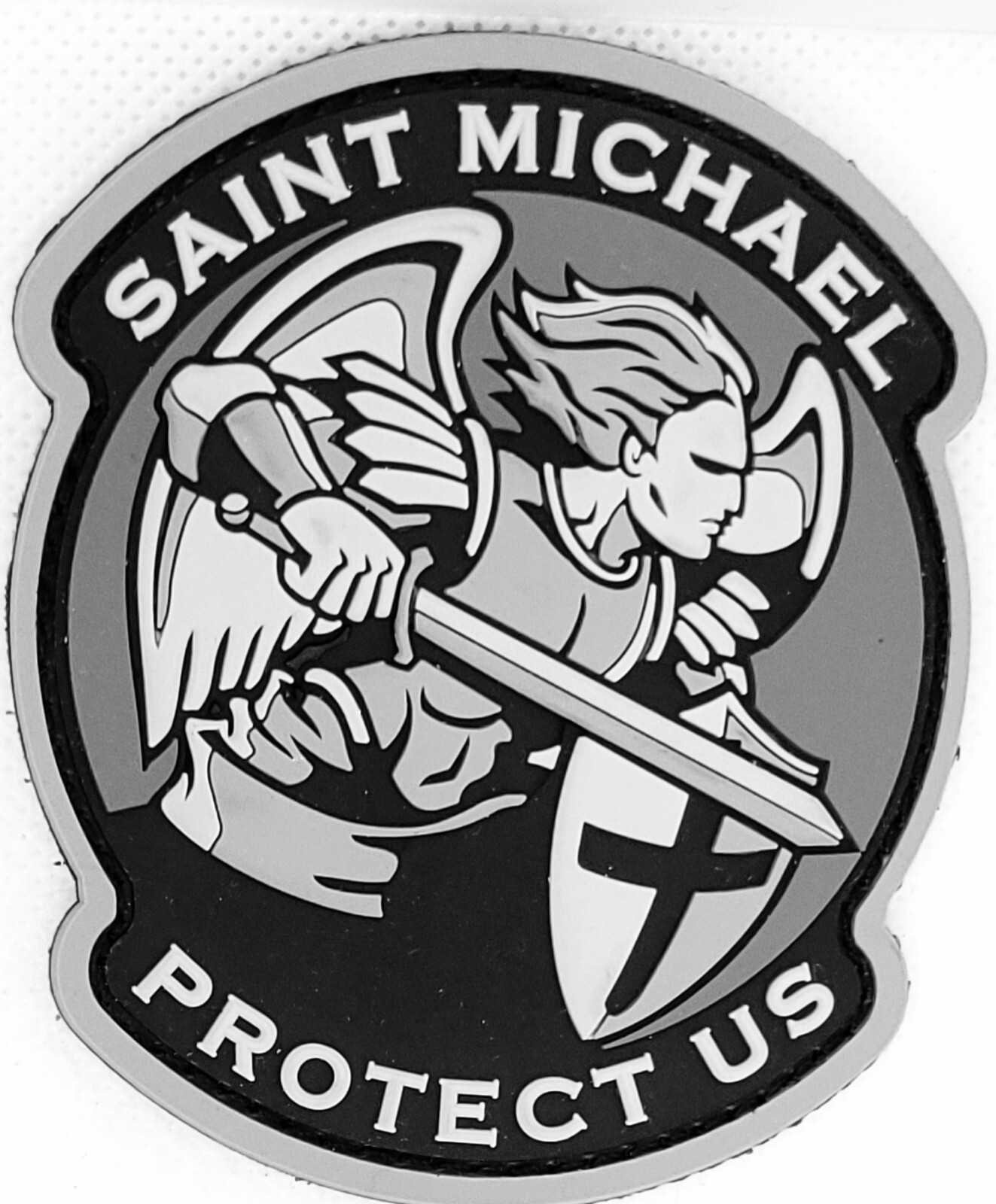 Modern Saint Michael Protect Us PVC Rubber 3D  VELCR0  Patch MILSPEC MONKEY SWAT
