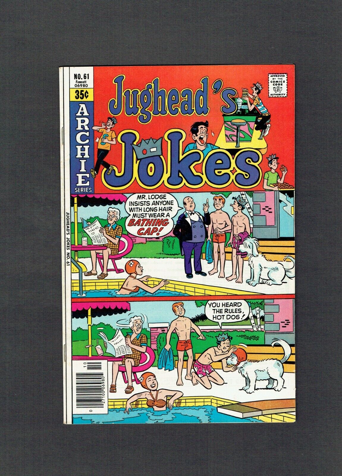Jughead's Jokes #61 Archie Series Bronze Age 1978 VF Hotdog Puts on Bathing Cap 