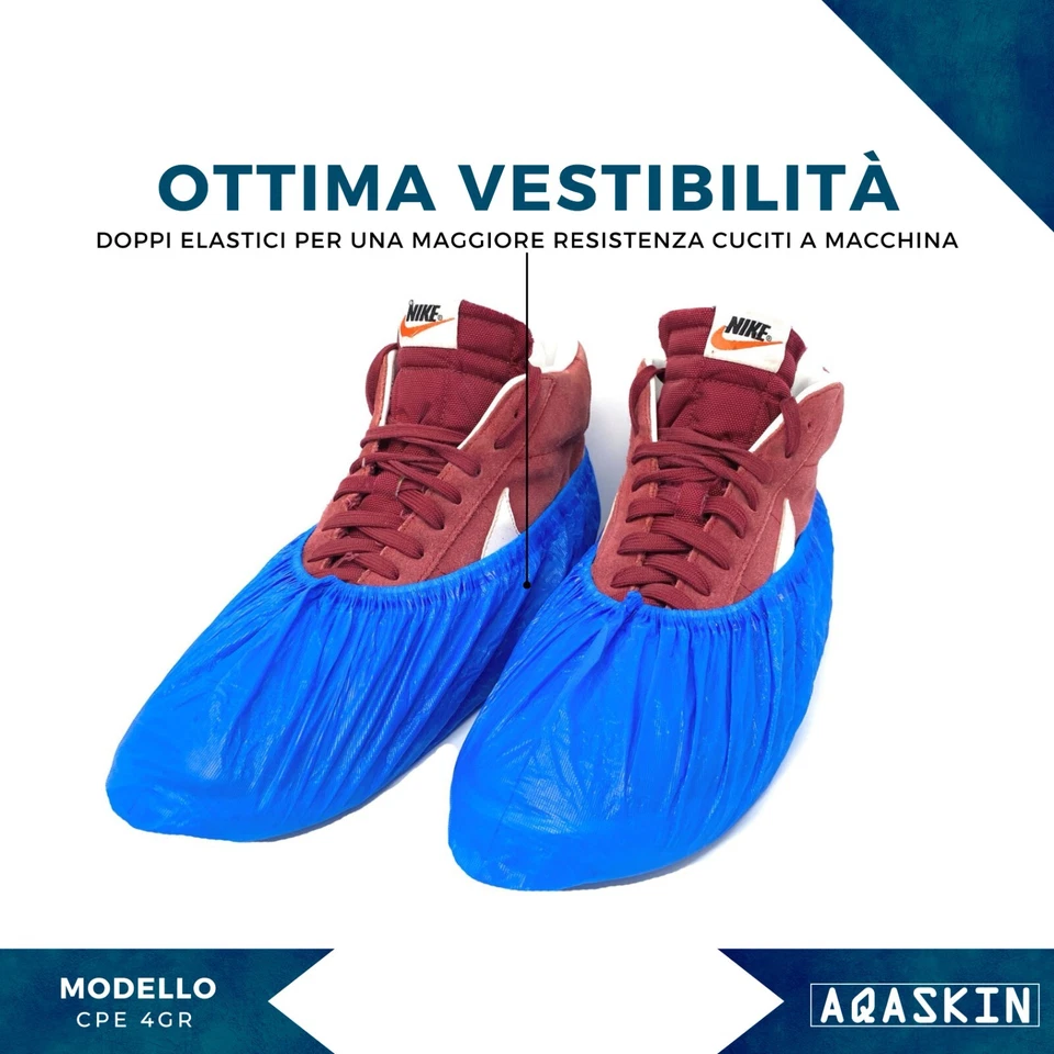 100 Pezzi Copriscarpe Monouso 4 grammi AQASKIN Calzari Copriscarpa Usa e Getta - Immagine 4 di 4