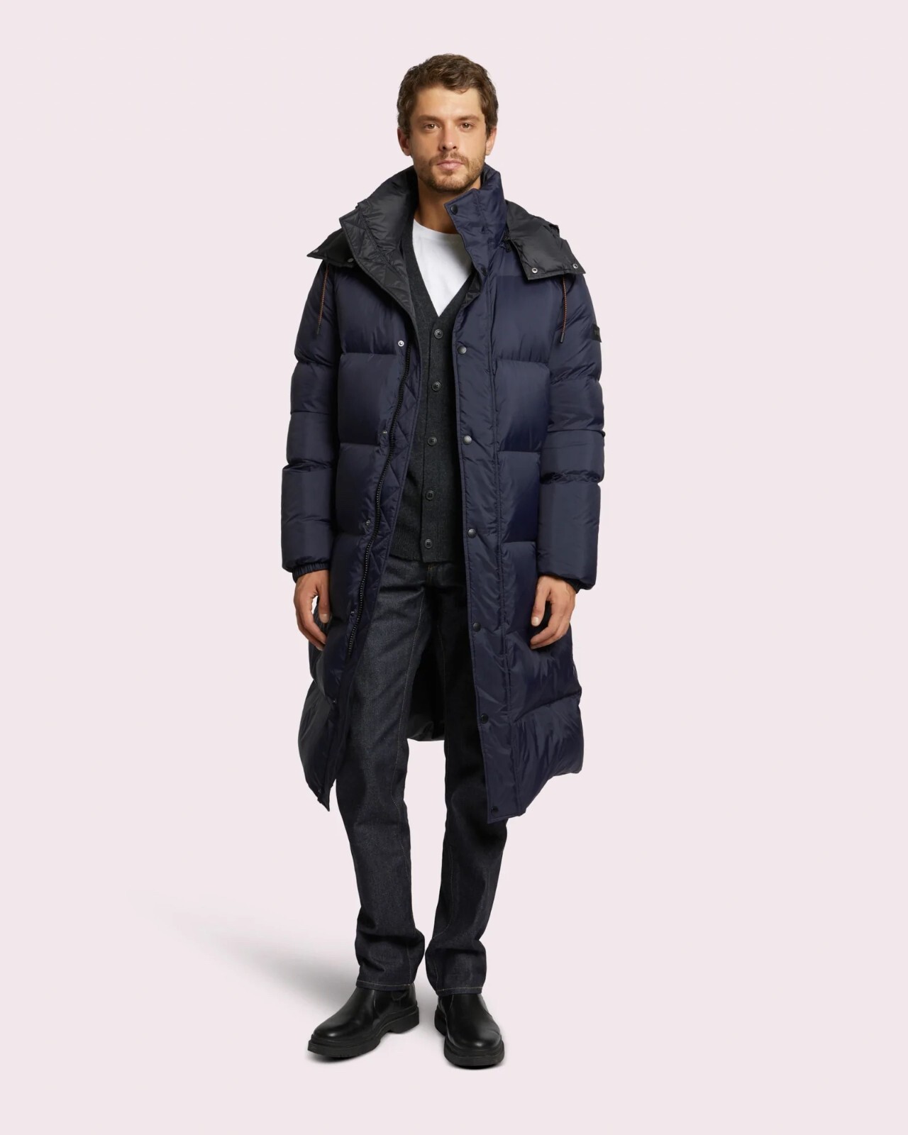 Yves Salomon Army piumino uomo con cappuccio 7 8 taglia 52 large nuovo con etichette