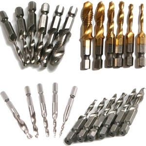 Combination-Tap-and-Drill-Hand-Thread-Tap-Drill-Bit-Hex-Shank-HSS-Machinist-Tool