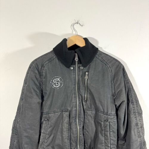 Giacca stile bomber grigio Y2K 2010 Diesel look a strati - Foto 2 di 16