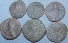 Lot of 6 Large Byzantine Bronze Coins