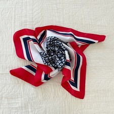 Vintage Royal Viking Line Square Scarf America Nautical Patriotic 27"x 26.5  