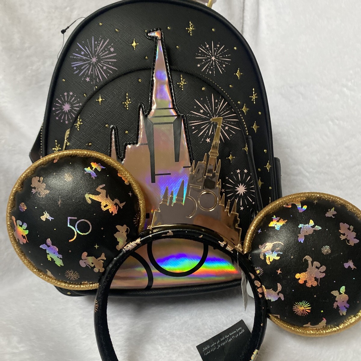 Loungeflyx50周年DisneyスペースマウンテンBag&カチューシャ Disney 50th Anniversary Grand Finale Loungefly Mini Backpack