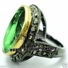 Victorian 1.85Ctw Rose Cut Diamond Emerald Studded Silver Gorgeous Ring Jewelry