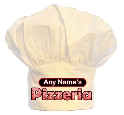PRESENT2FUTURE PERSONALISIERTE PIZZERIA NAME KÖCHE MÜTZE DRUCK 100 % POLYESTER BBQ GEBURTSTAG WEIHNACHTEN