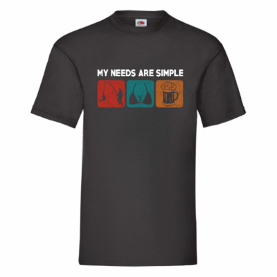 My Needs Are Simple Angeln Brüste und Bier T-Shirt Small-2XL
