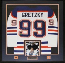 Wayne Gretzky Edmonton Oilers Signed Jersey Hockey Collector Frame (White)