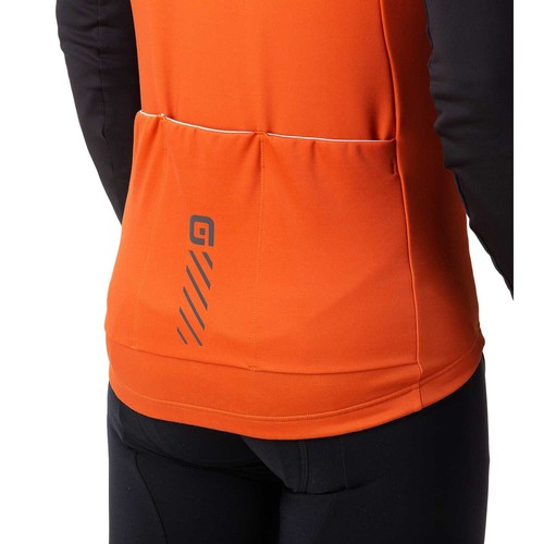 ALE Mens Cycling Jersey - Fondo Solid - Long Sleeve, Rust, Size Small - Picture 3 of 4