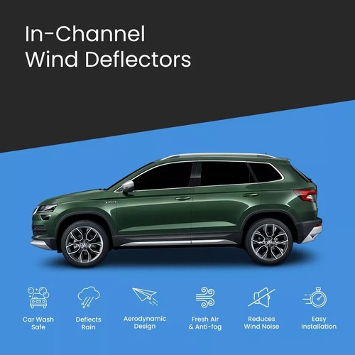 SKODA Karoq 2017-onwards 5 Door SUV Wind Deflectors 4pc Tinted - Picture 3 of 10