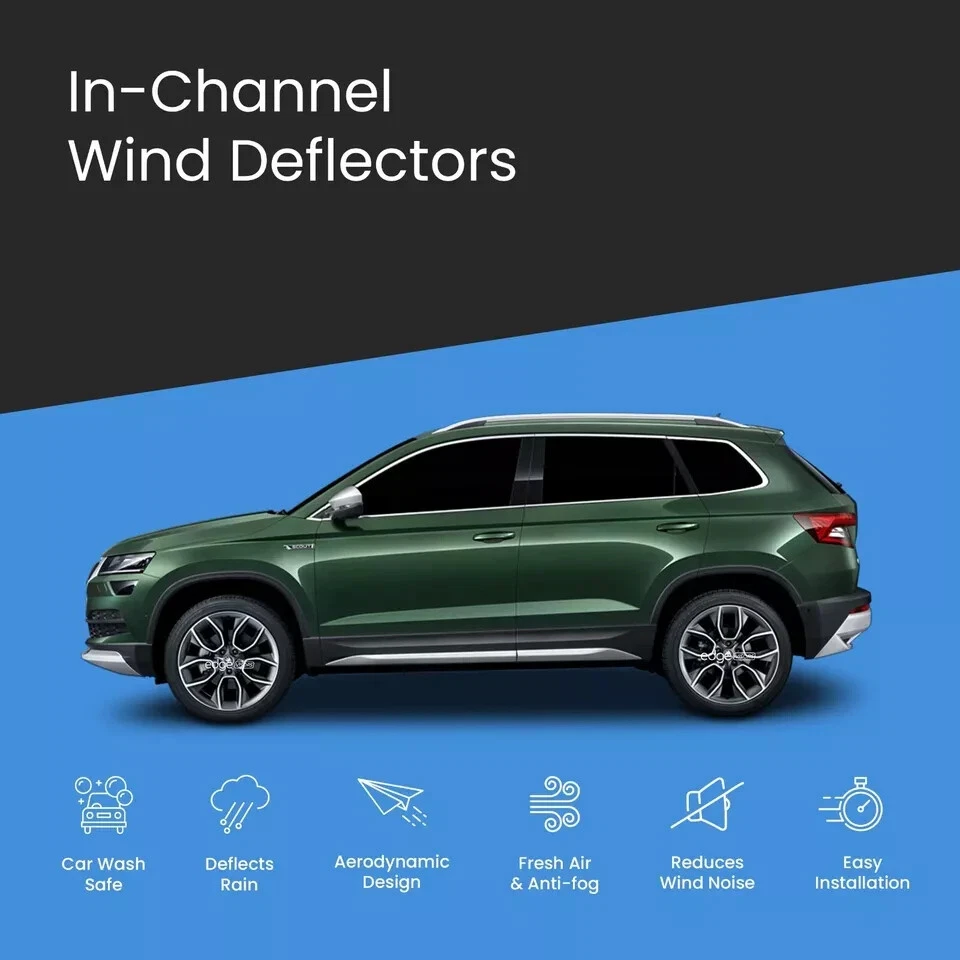 Windabweiser SKODA KAROQ MK1 2017-2021 5-türer SUV 4-tlg getönt Visiere - Bild 3 von 4