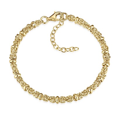 MATERIA Gold Armband Königskette 925 Silber vergoldet 4,5mm 8,7g 18-22cm